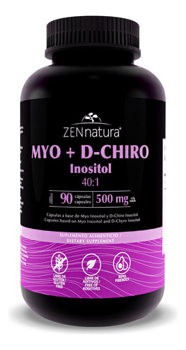 Myo Y D-chiro Inositol 90 Capsulas Zen Natura Sabor Sin sabor