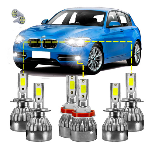 Kit Ultra Led Completo Bmw 118i 2012 A 2019 20000lm 6500k