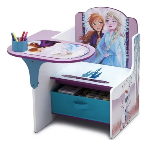 Silla Escritorio Para Niña Disney Frozen Ana Y Elsa Xtr C Color Azul