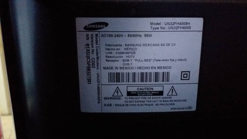 Imagen 3 de 3 de Tv Pantalla Plana Led Samsung M/n: Un32fh4005h Para Repuesto