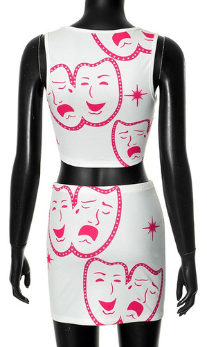 Conjunto De 2 Piezas De Camiseta Sin Mangas Con Falda Summer