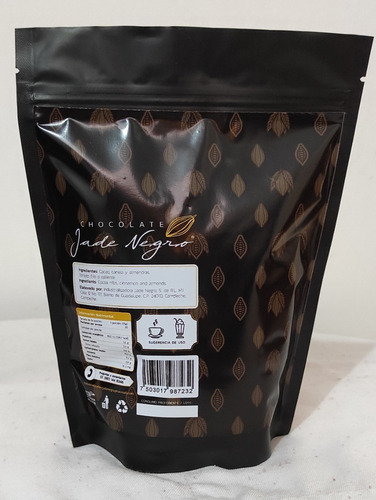 Imagen 2 de 2 de Chocolate En Polvo Jade Negro Sin Azúcar De 250g