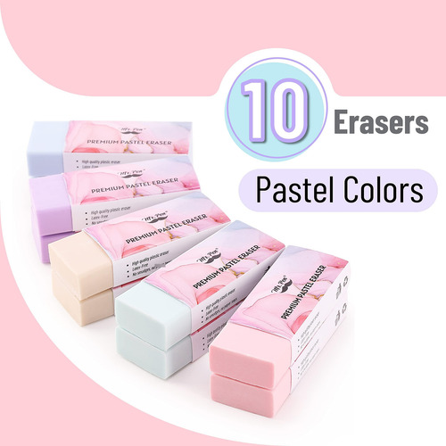 Gomas De Borrar Paquete De 10 Colores Pastel Para Lápiz