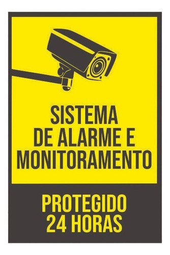 Placa De Monitoramento Por Câmera De Segurança 25x17cm 6