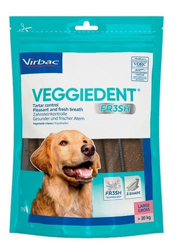 Virbac Veggiedent Fresh Tiras Premio Para Perro Mas De 30 Kg