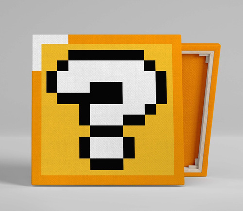 Cuadro Super Mario Bros Pixel Art Canvas Gamer 40x40 Cm