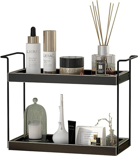 Organizador De Baño/cocina Moderno 2 Niveles (negro)