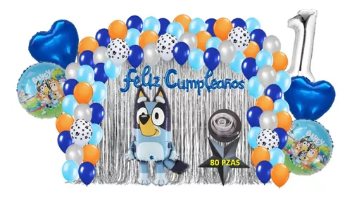  Suministros y decoraciones para fiestas de cumpleaños Bluey, Globo grande de aluminio Bluey de 28 pulgadas y globo redondo de aluminio  de 18 pulgadas
