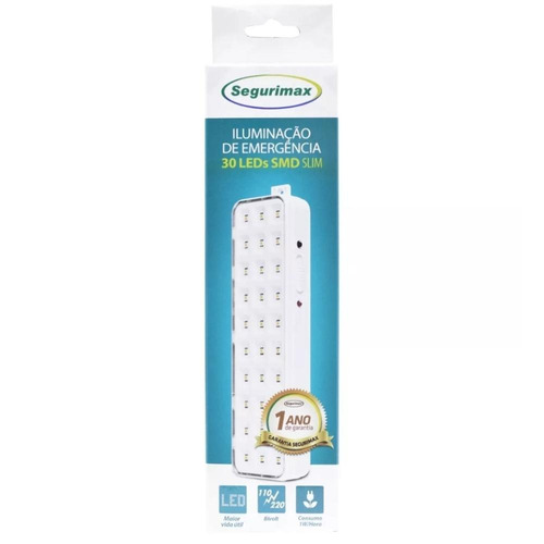Kit 20 Luminária Lâmpada Emergência Segurimax 30 Leds Bivolt