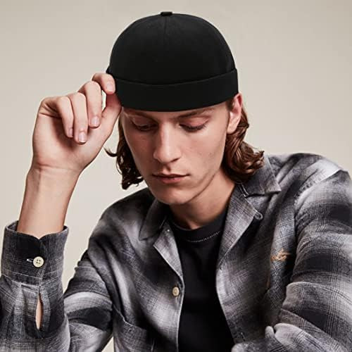Xyiyi, Gorra Docker Sin Borde De Algodón Negro, Gorra De De