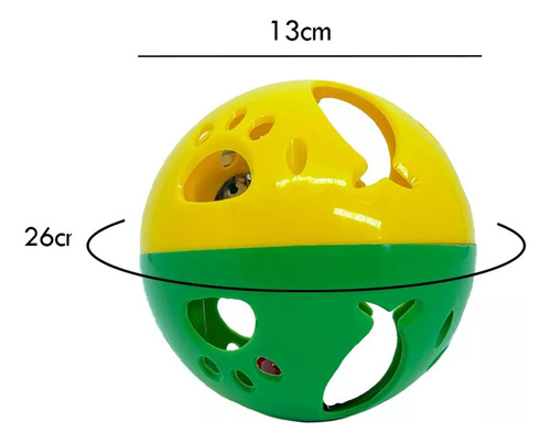 Brinquedo Bola De Plástico Com Guizo Para Gato 13cm Savana