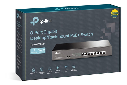 Switch 8 Puertos Gigabit Poe + Tl-sg1008mp Rackeable Tp Link