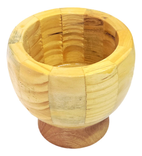 Pilão Em Bambu Com Socador Para Temperos E Condimentos