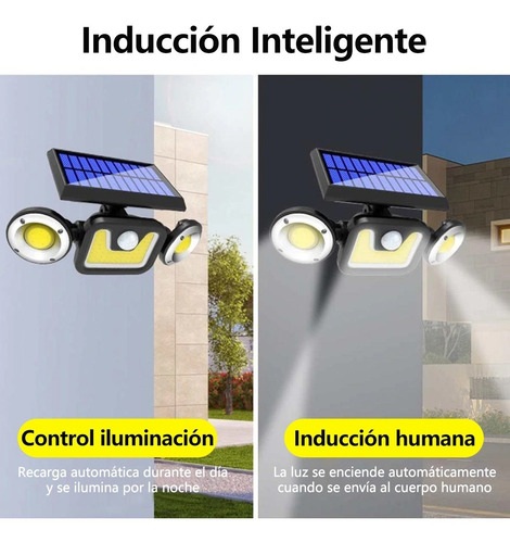 Imagen 6 de 9 de Lámpara Led De Solar Con Sensor Impermeables Aire Libre