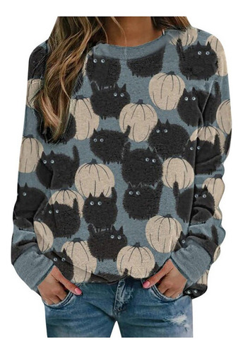 Nuevo Sudadera Con Estampado De Calabaza De Halloween
