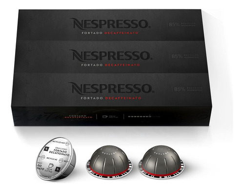 Nespresso Vertuo Fortado Decaffeinato, Gran Lungo, 30 Cpsula
