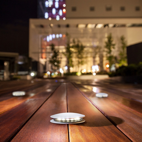 Imagen 7 de 7 de Lámpara Led Incrustar Piso, Exterior, Gris 1w Luz Cálida