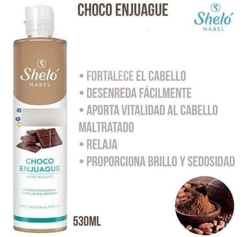 Choco Enjuague Chocolate Cacao Cabello Suave Hidratado Sheló
