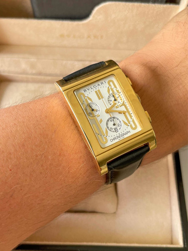 Bulgari Rettangolo De Ouro Amarelo Chronograph , Completo !! (Usado)