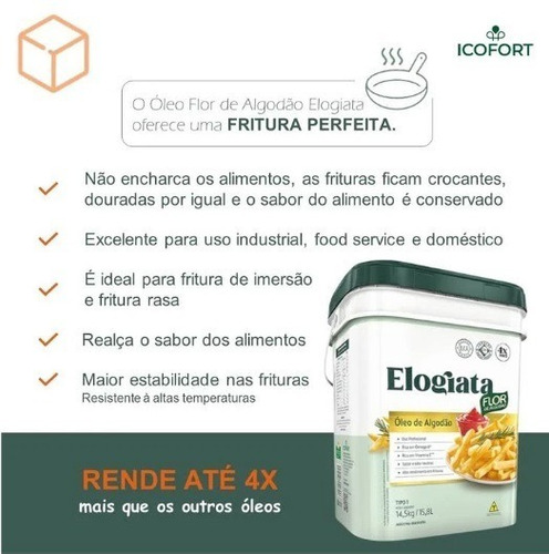 Óleo Flor De Algodão Balde Elogiata 14,5kg / 15,8l