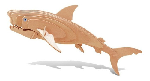 Tiburon Grande Armar Puzzle Rompecabezas 3d Madera Deco Niño