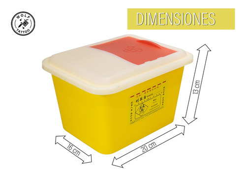 2pz Contenedor De Objetos Punzo Cortantes Rpbi 3 Litro Color Amarillo
