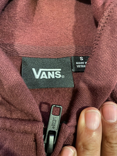 Sudadera Vans De Algodón Vino S De Hombre Cierre Cimpleto (Usado)