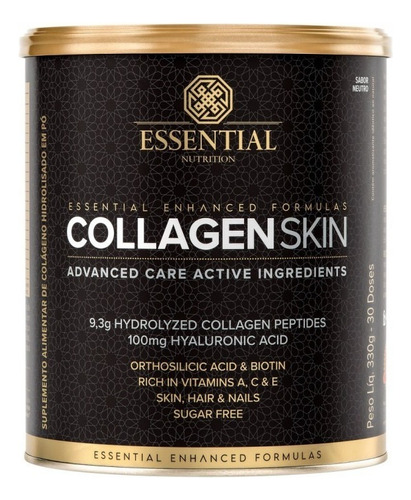 Kit 6x Collagen Skin - Verisol Colágeno 330g - Essential N Sabor Neutro
