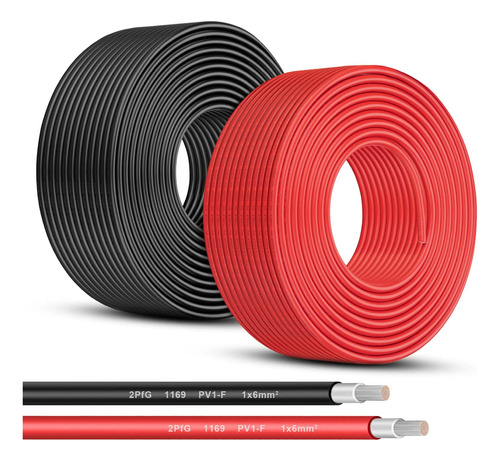 Shirbly Cable Para Panel Solar Cobre Estañado Rojo 200 Pie 6