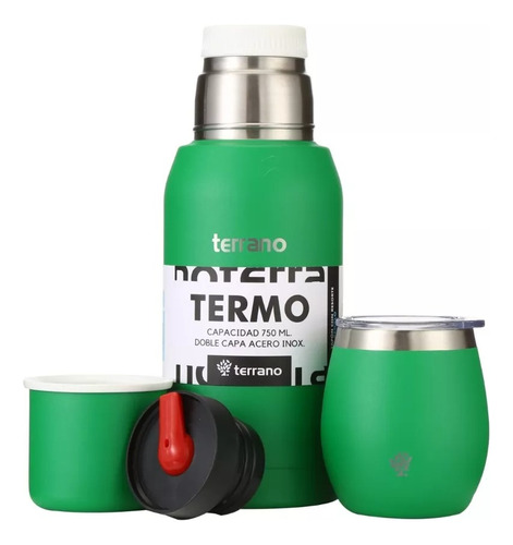 Set Termo 750ml + Mate Acero Termico C/tapa