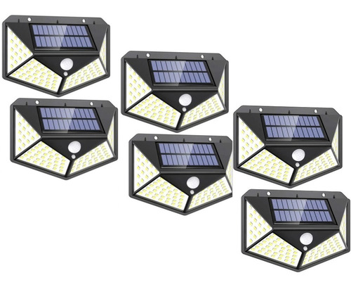 6pack Lampara Solar Con Sensor De Movimiento 114 Leds - 6und