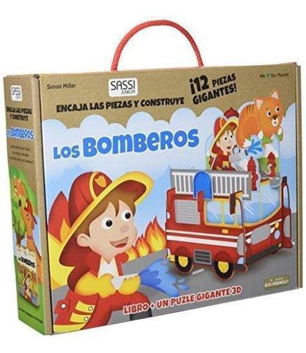 Libro + Puzzle Gigante 3d - Bomberos - Sassi Jr Manolito