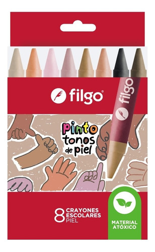 Crayones De Cera Tonos De Piel Filgo X 8 Unidades Csi