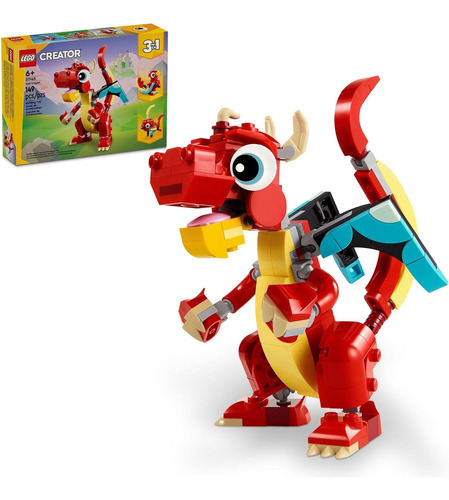 Blocos De Montar Lego Creator 3 Em 1 Dragão Vermelho 31145