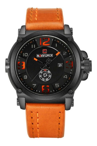 Reloj Análogo Calendario Pulso En Cuero Café Claro Naviforce