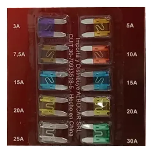 comprar Kit X10 Mini Fusibles Chatos O Planos Ideal Automotores 