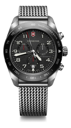 Victorinox, Reloj, Swiss Army Chronograph, 42 Mm Plata Plata Negro