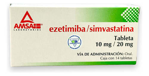 Ezetimiba/simvastatina 10 Mg/20 Mg C/14 Tabletas Amsa