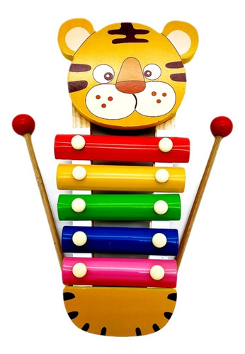 Juego Musical Xilófono Infantil Figuras Animales De Madera