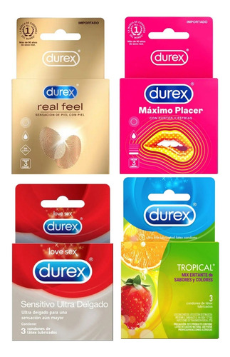 Imagen 1 de 7 de Durex 24 Condones Surtidos Preserv - Unidad a $2288