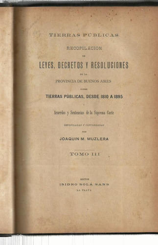 Muzlera Tierras Públicas Leyes Decretos Resoluciones Bs As