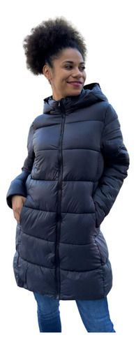 Campera Larga Inflable Mujer Premium Canelón