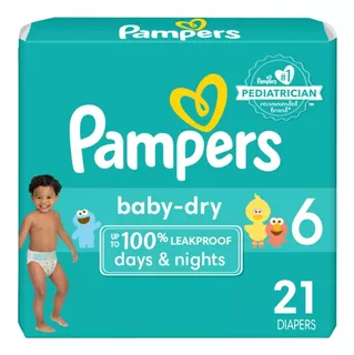 Pampers Baby Dry - Pañales Etapa 6, 21 Piezas. Para Bebés De