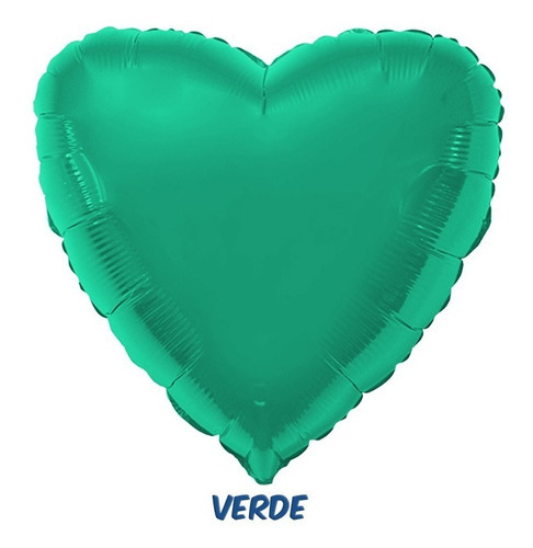 Balão Metalizado Coração 50cm - 20 Polegadas - Flexmetal Cor Verde
