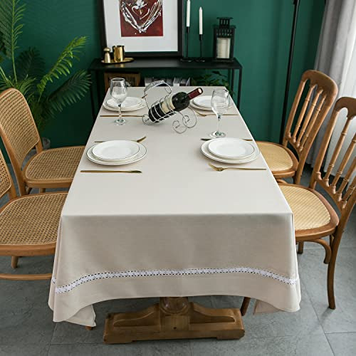 Mantel Resistente Impermeable Con Encaje Blanco Para Comedor