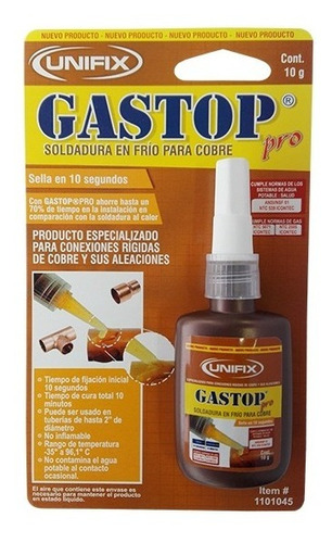 Soldadura En Frio Gastop/cobre 10ml