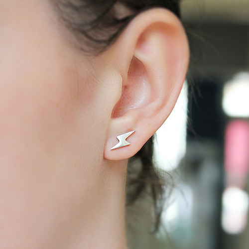 Aros De Acero Aros Mujer Plata Aros Hombre Piercing Rayo