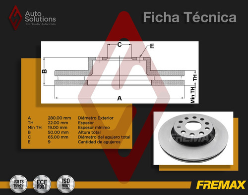 2 Discos De Freno (d) Seat Leon 2010 2011 2012 (280mm) 9b