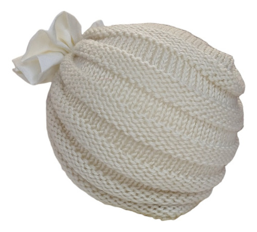 Turbante, Gorrito Para Bebé Tejido Con Moño
