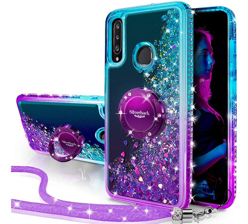 Funda Galaxy A20s Silverback Sparkle Glitter Purple